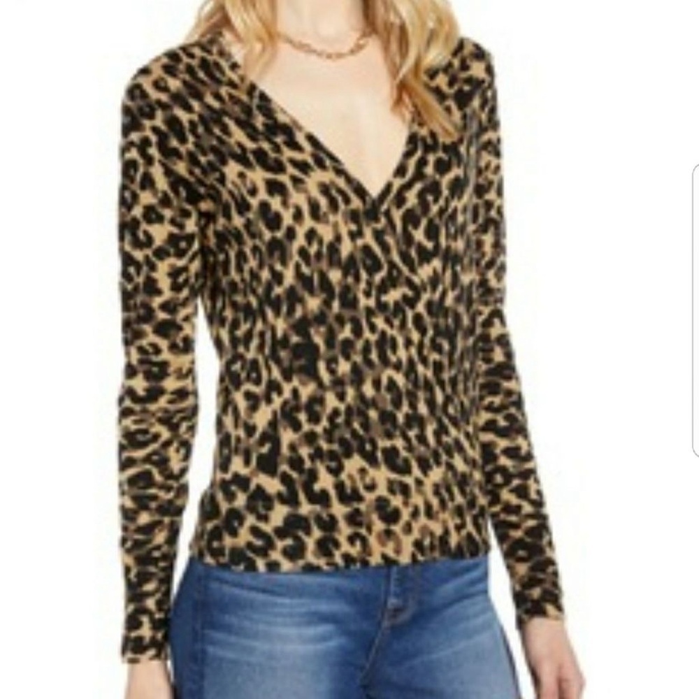 Van Heusen Studio Cardigan Animal Print Sweater/Top  Sz XS